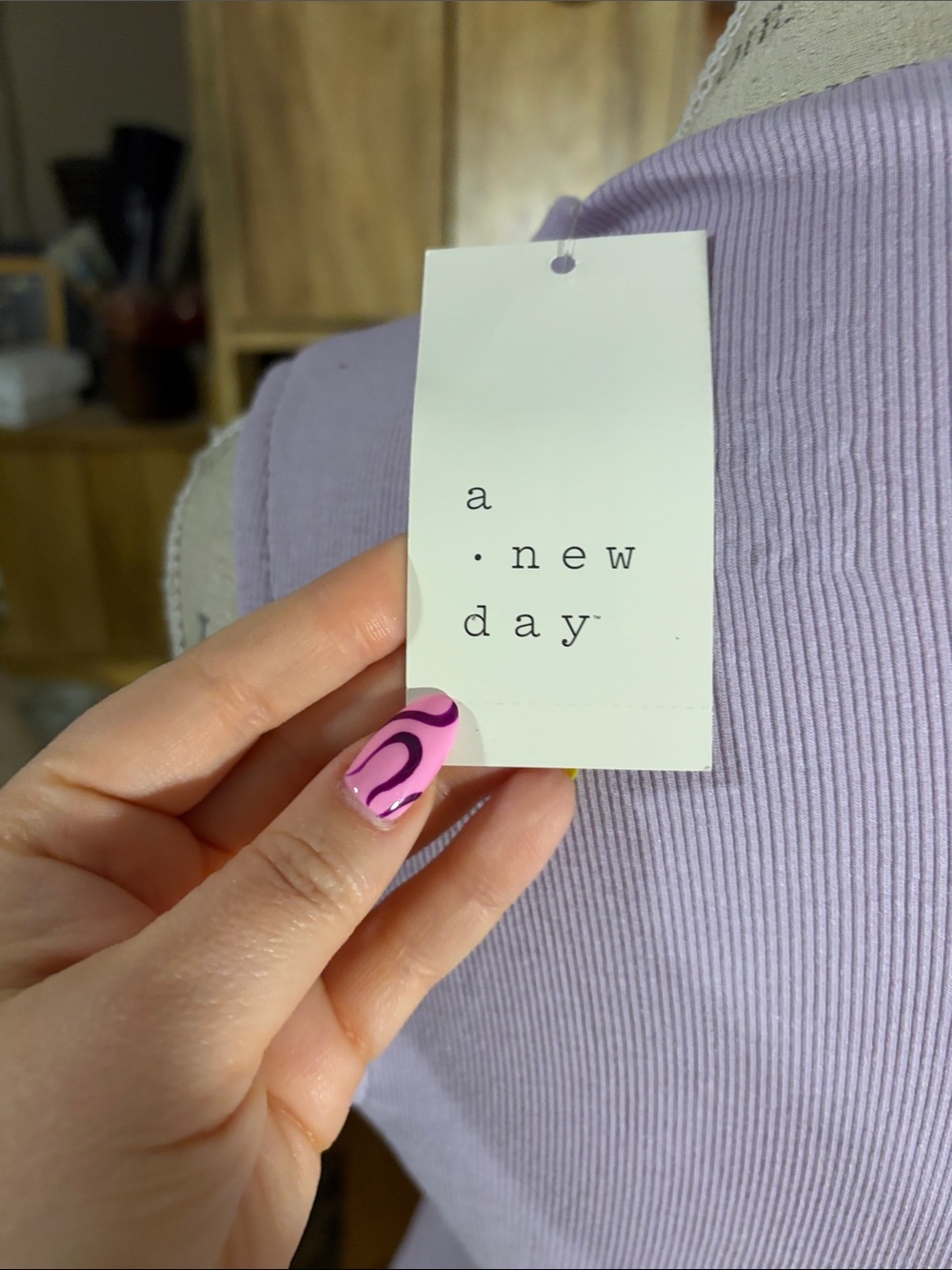 A New Day Sleeveless Ribbed Tank Top - Lavender - Small NWT - Picture 4 of 6